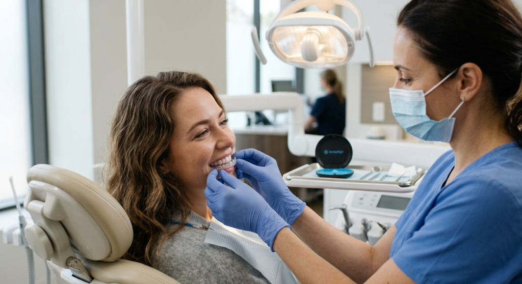 dentist fixing invisalign